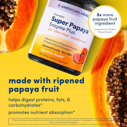 American Health Products Super Papaya Enzyme Plus 360 Tablets