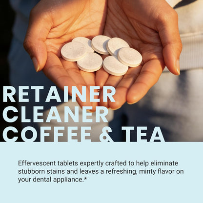Coffee & Tea Retainer Cleaner Tablets, Mint, 4 Month Supply by M4