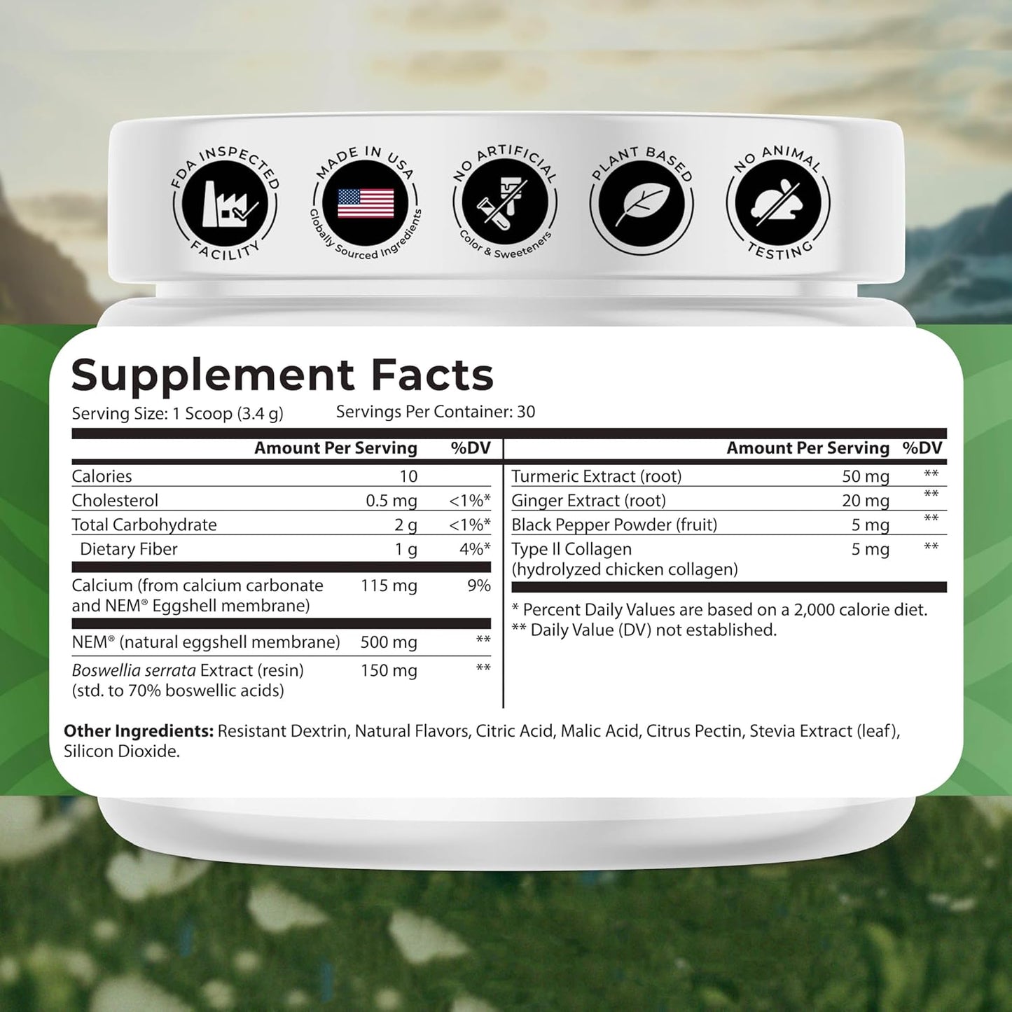 Motion Bliss | Joint Supplements for Men & Women with NEM | Joint Health Support, NEM, Calcium, Boswellia Serrata Extract, Collagen. 30 Days Supply. Citrus Zest Flavor