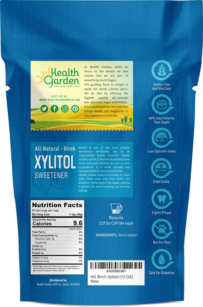 Health Garden Birch Xylitol Sweetener - Xylitol Sugar Substitute - 15 oz