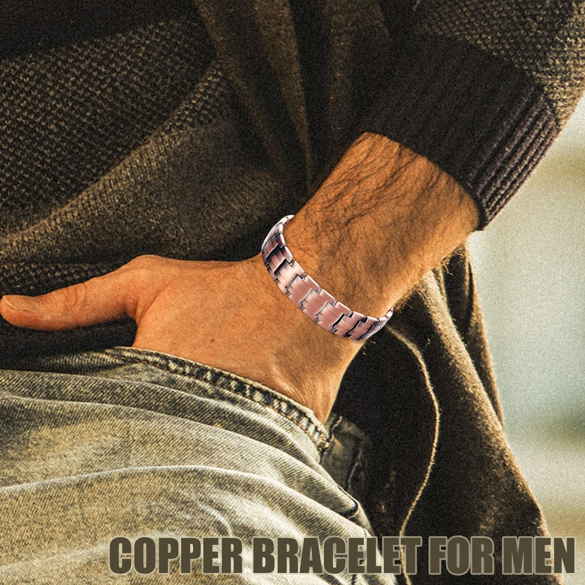 MagVIVACE Copper Bracelet for Men, Magnetic Bracelet with 3500 Gauss Magnets