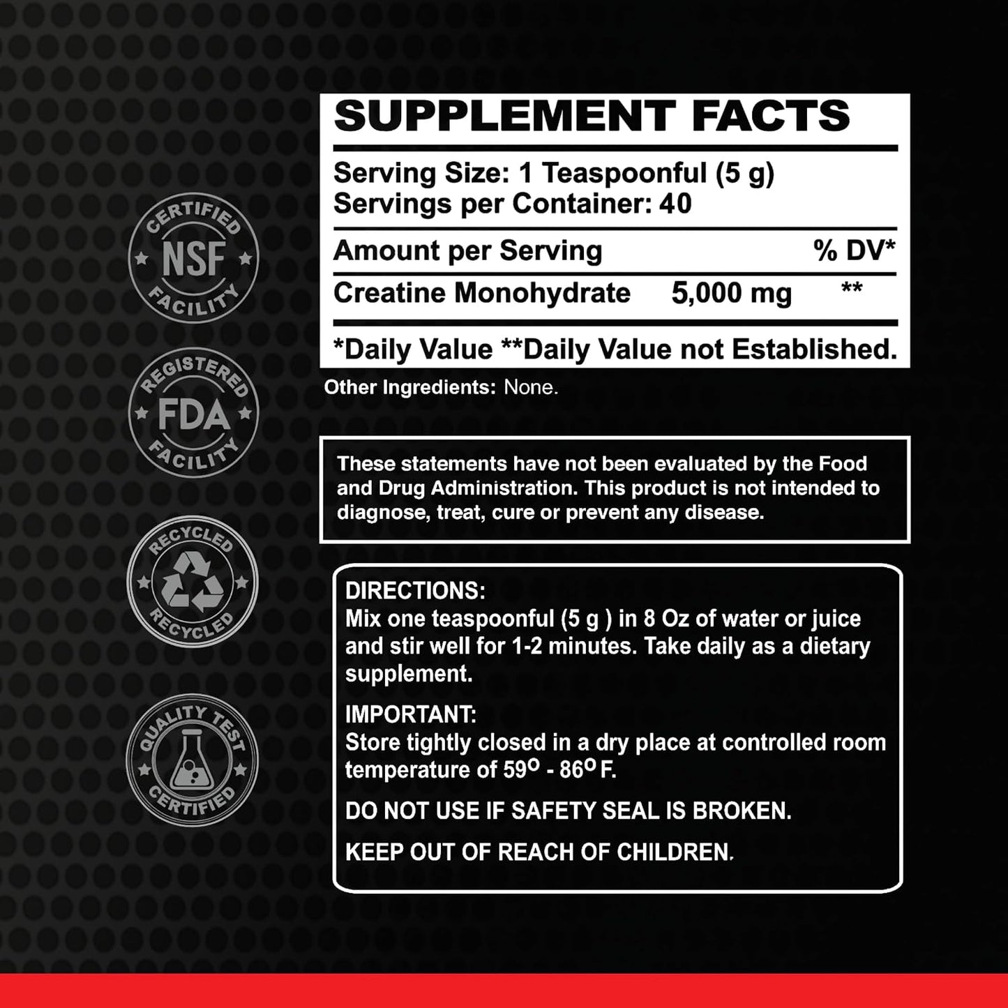 Alfa Sports Creatine Powder Formula – Unflavored, Pure Creatine Supplement for Active Lifestyles, 200g Jar
