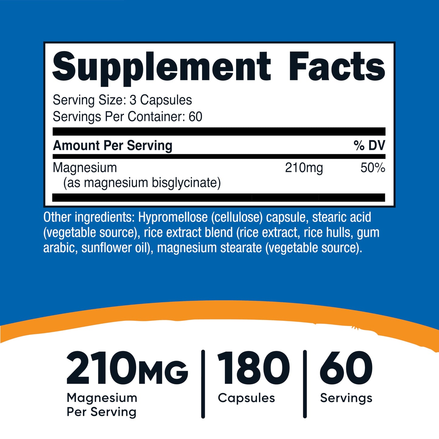 Nutricost Magnesium Glycinate Capsules, 180 Capsules, 210mg | Gentle Absorption, Magnesium Glycinate Supplement