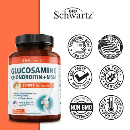 Glucosamine Chondroitin MSM Joint Support Supplement, 90 Capsules