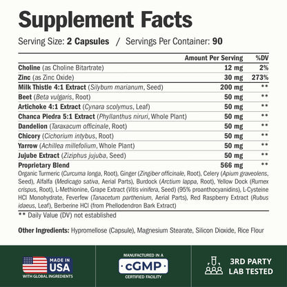 Liver Support – Liver Cleanse Detox & Repair Milk Thistle Supplement – 60ct