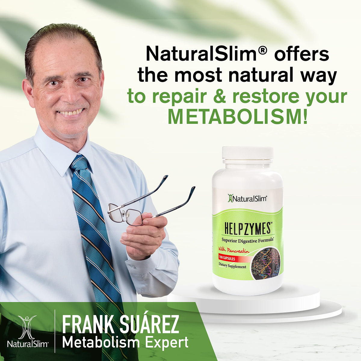 NaturalSlim Helpzymes Digestive Enzymes for Digestion, Bloating, Gas Reli