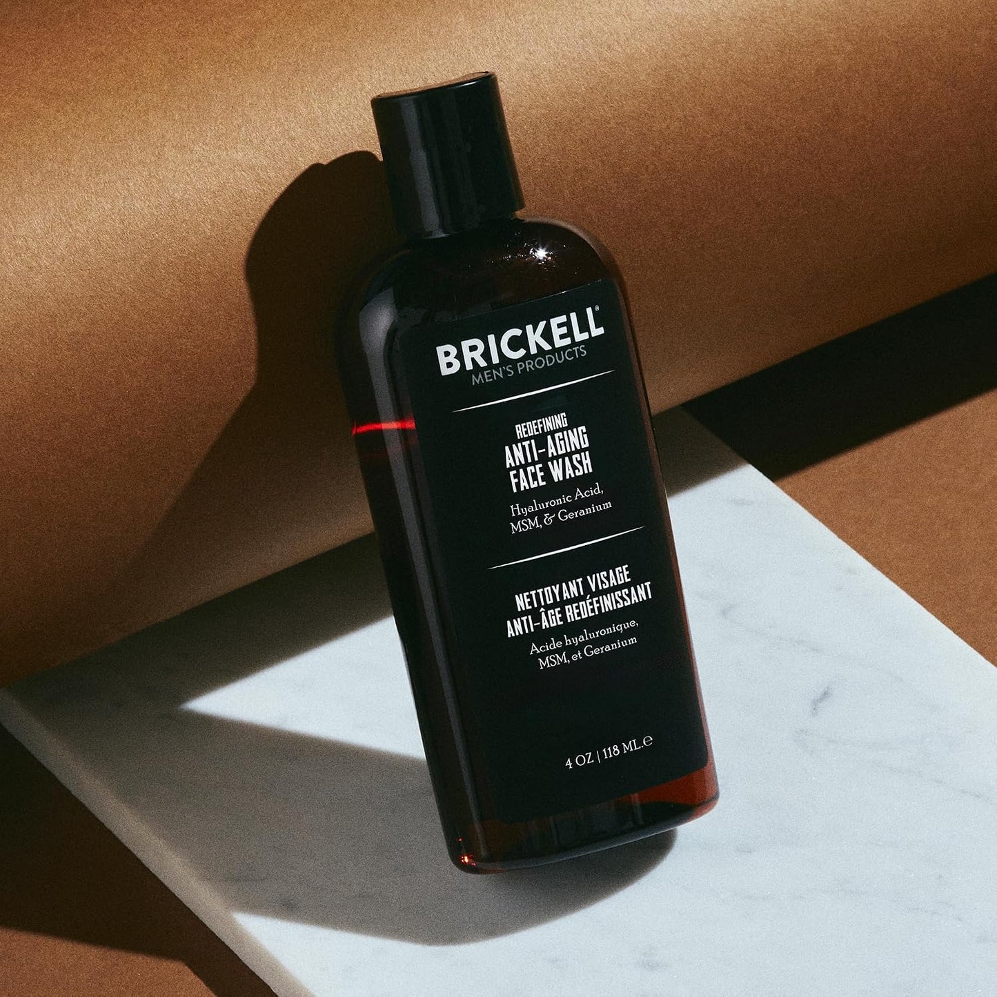 Brickell Men's Redefining Anti-Aging Face Wash For Men, Foaming Gel Face Wash Firms & Plumps Skin to Reduce Signs of Aging, With Hyaluronic Acid, Vitamin E, and Vitamin C, 4oz, Scented