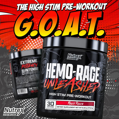 Nutrex Research Hemo-Rage Extreme High Stim Pre Workout Powder | Insane Lasting Energy
