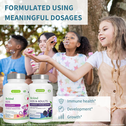 Igennus Methylated Kids Multivitamin Gummy + Advanced Elderberry Immune Gummies, Kids Immune Bundle 4y+, Includes 4-in-1 Comprehensive Complex with Vitamin C, Zinc & D3, Clean Label & Vegetarian