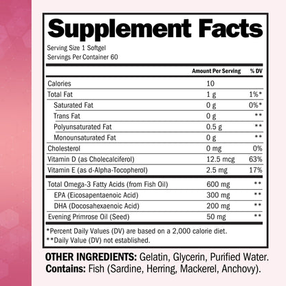 Triple Strength Omega 3 Fish Oil 3000mg for Women and Men, 90 Softgels