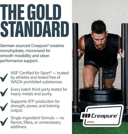 BUBS Boost Creatine Monohydrate – 90 Servings | 5g Creapure® Creatine Powder | NSF Certified for Sport | Supports Strength, Power & Performance | Unflavored, No Fillers