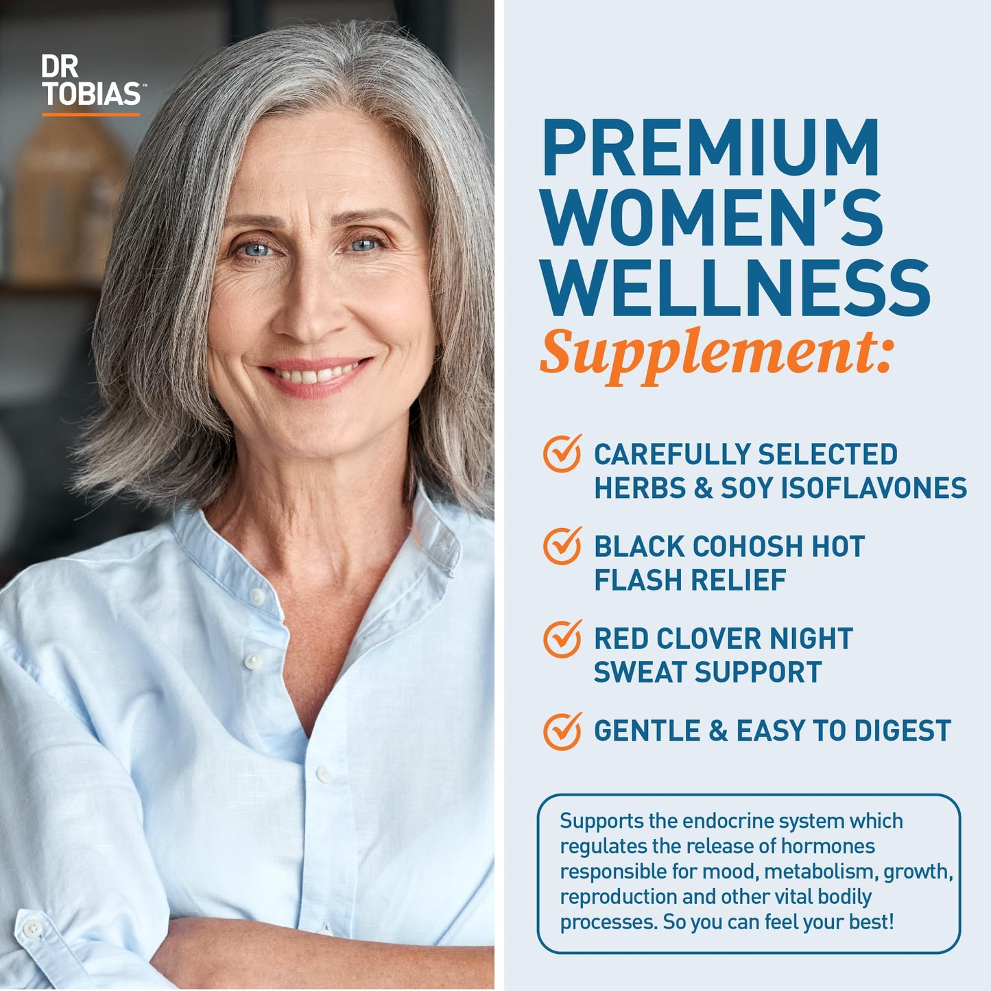 Dr. Tobias Menopause Relief 60 Capsules | Menopause Supplements for Women | Menopause Wellness Support | Black Cohosh + Soy Isoflavones | Hot Flashes, Mood & Nighttime Comfort | 30 Servings