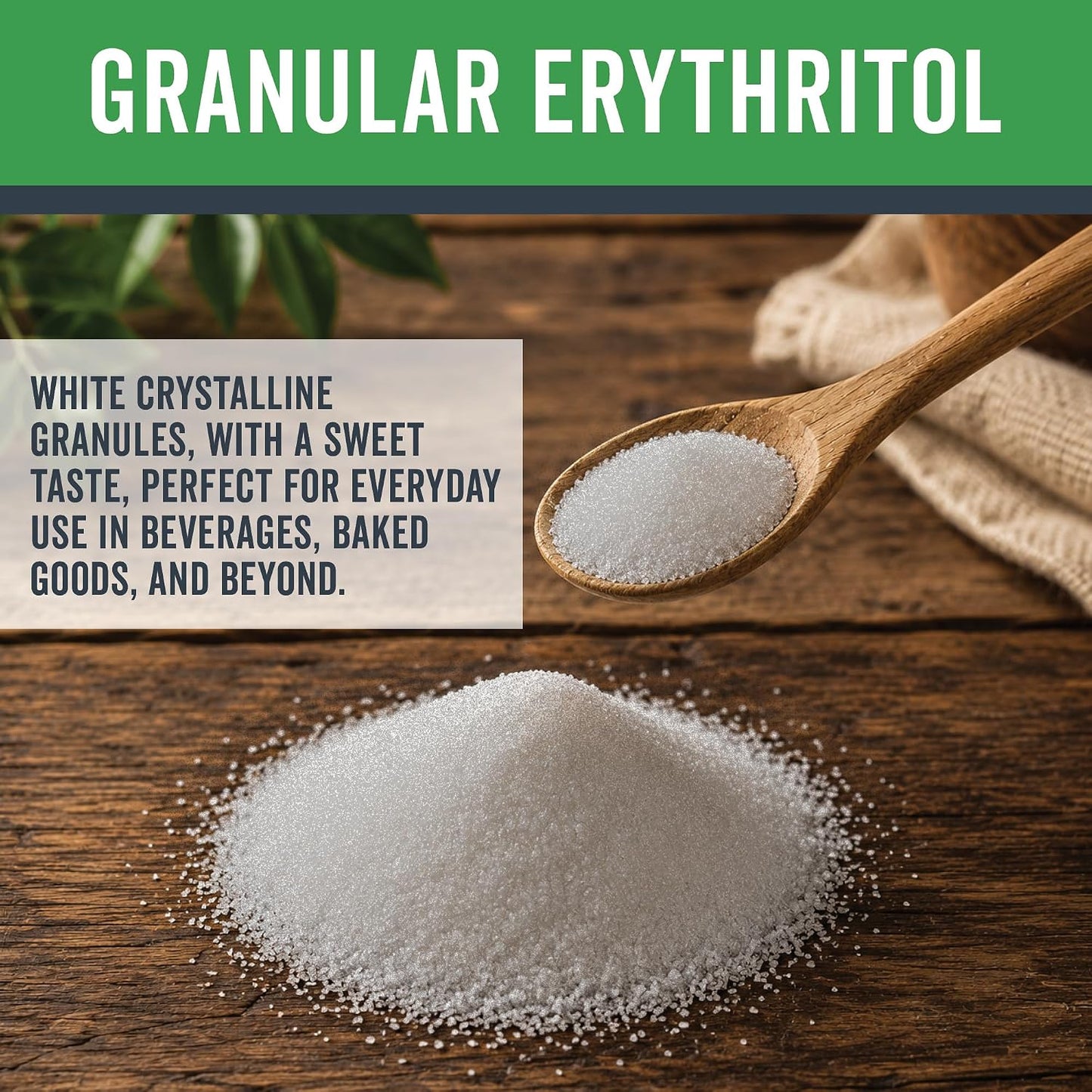 Viva Naturals Erythritol Sweetener, 3 lb – Zero Calorie Sugar Alternative, No Bitter Aftertaste, Low Glycemic Index, Ideal for Baking & Sweetening - Keto Friendly, Non-GMO