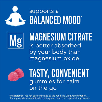 Natural Vitality Calm, Magnesium Citrate Supplement, Stress Relief Gummies, Supports