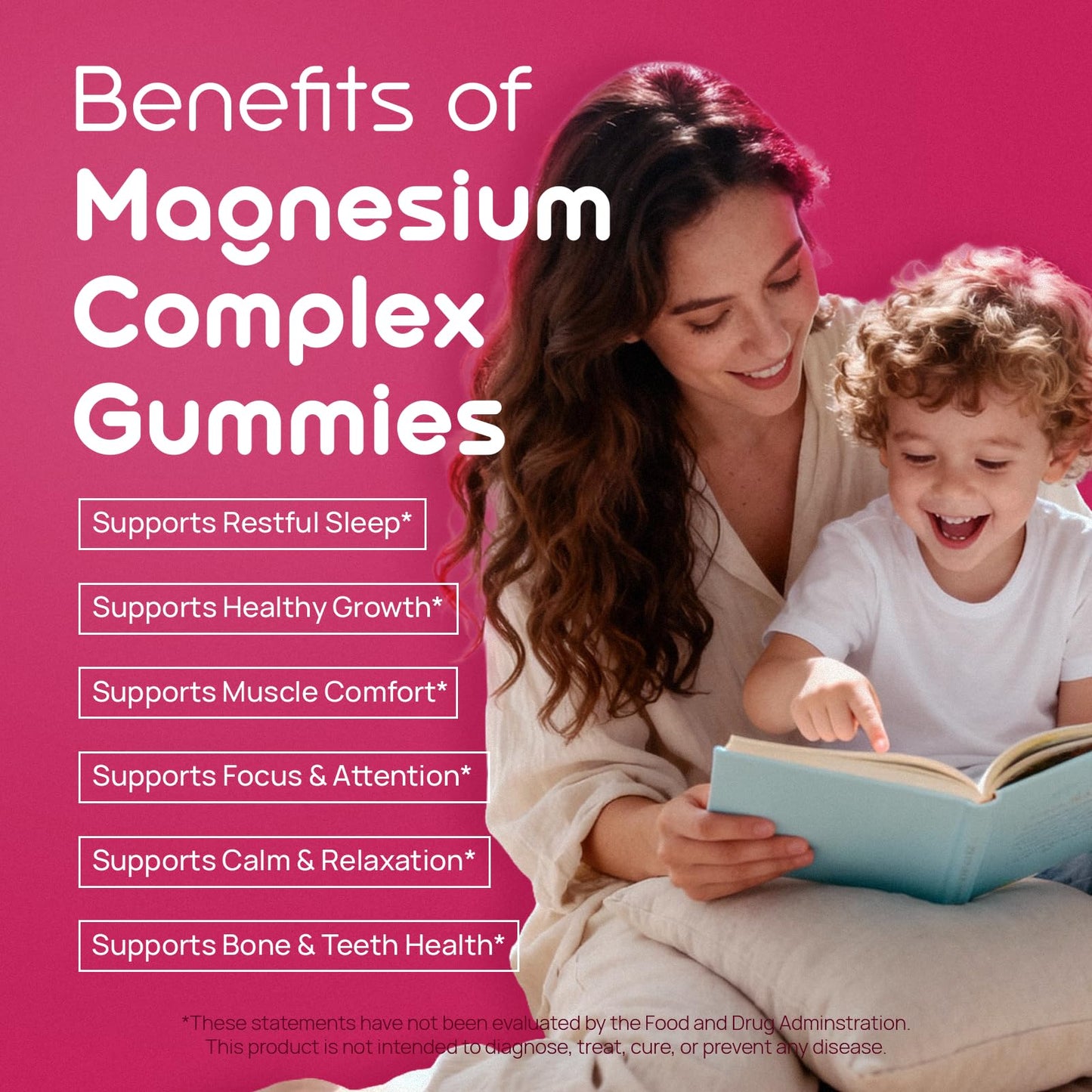 Magnesium Glycinate Gummies for Kids & Adults Melatonin Free Calm Magnesium Gummies with Citrate, Malate, B6, D3, Calcium & L-Theanine for Sleep Relaxation, Bone & Muscle Magnesium for Kids 2 Packs