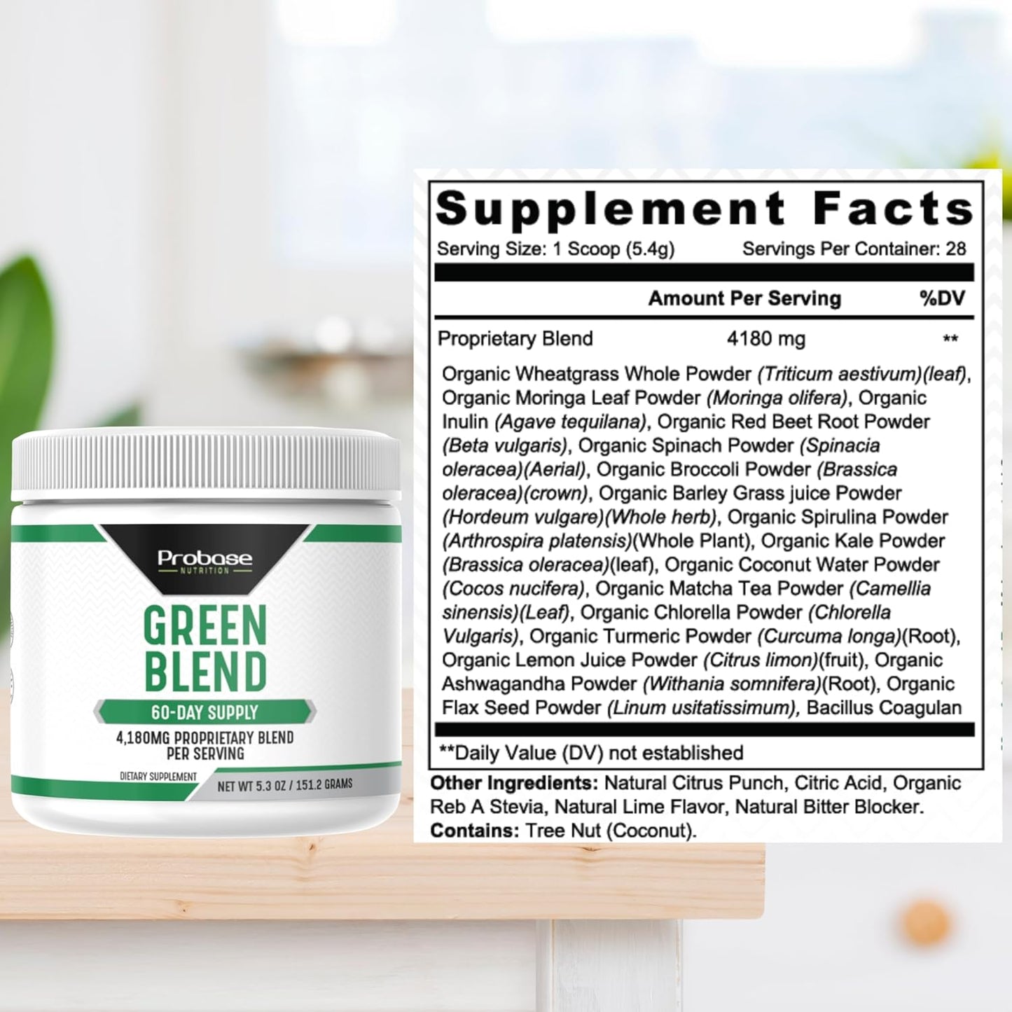 Probase Nutrition Greens Blend Powder 151 Grams
