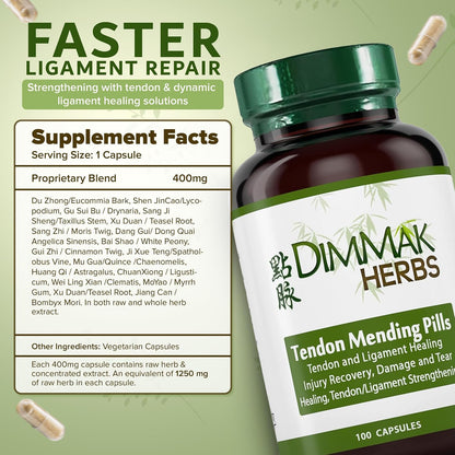 Tendon Mending Pills- Tendon & Ligament Support- Advanced Mobility Formula for Stiffness, Rotator Cuff & Achilles Recovery- Daily Soft Tissue & Injury Repair- TCM Formula