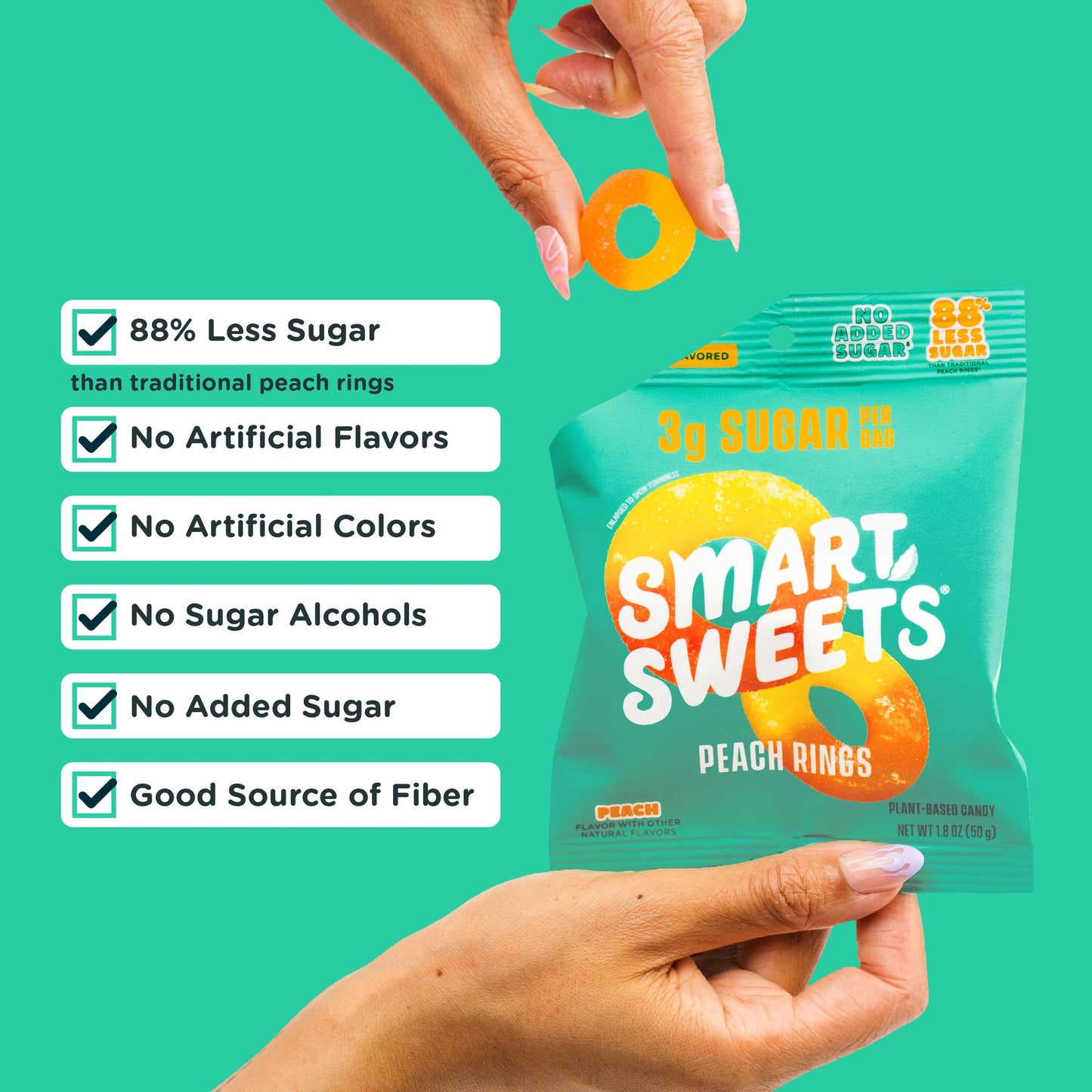 SmartSweets Sweet Fish, Low Sugar Gummy Candy (3g), Low Calorie (130), Gluten-Free -1.8oz (Pack of 12) Packaging may vary