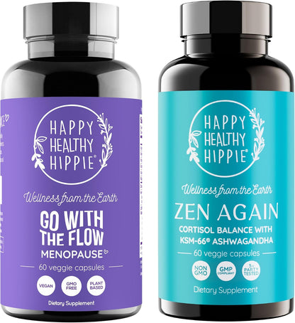 Happy Healthy Hippie Zen Again Cortisol Manager & Go with The Flow Menopause Support