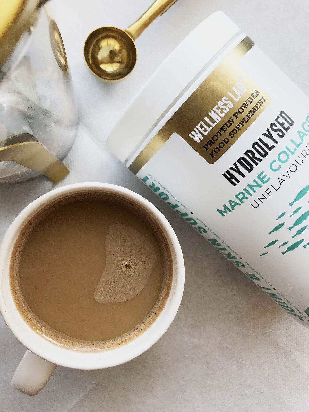 Cleanest Marine Collagen Peptides | Wellness Lab 454g | Type I,III | Highest Bioavailability Hydrolysed Protein