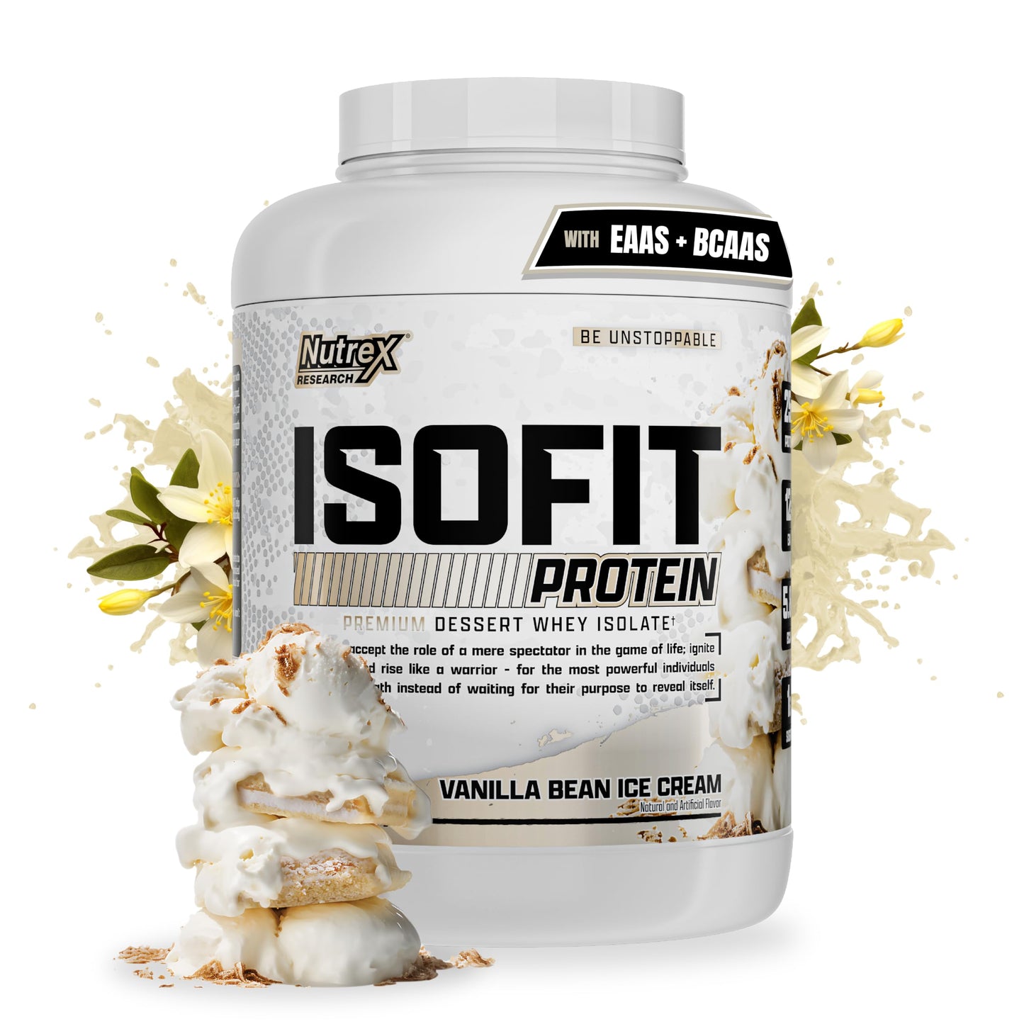 Nutrex Research IsoFit Whey Protein Powder Instantized 100% Whey Protein Isolate (30 Servings (Pack of 1), Vanilla Bean Ice Cream)