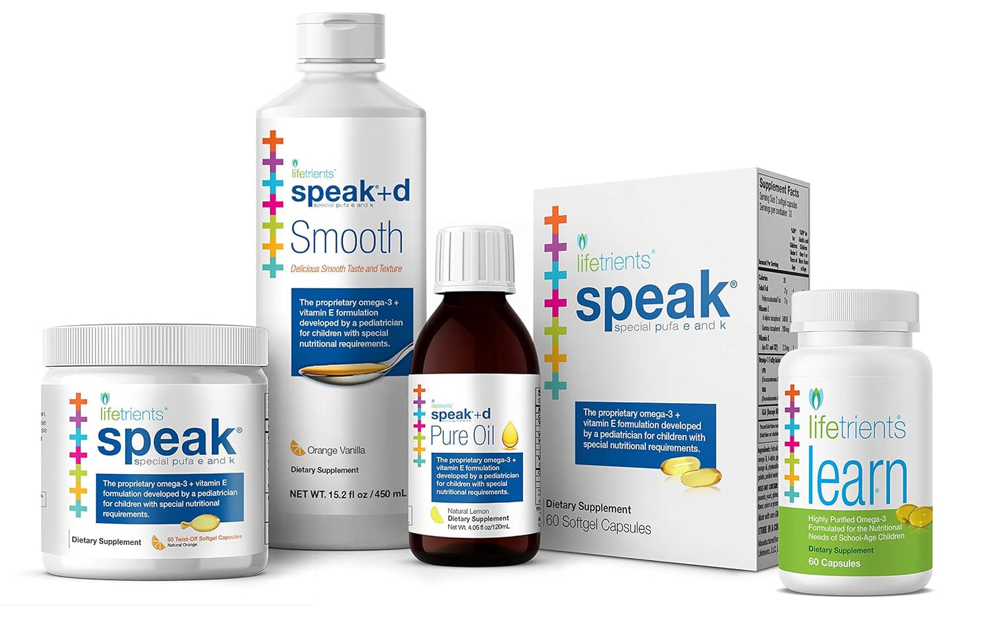 Lifetrients Speak+D Smooth — Kids Omega-3 Smoothie with Vitamin D3 — Pediatric Specialist Developed — Sugar-Free, Xylitol Sweetened — Orange Vanilla — 15.2 oz