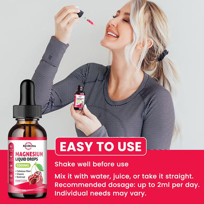 2 Pack Magnesium Glycinate Drops Strawberry & Cherry Flavor