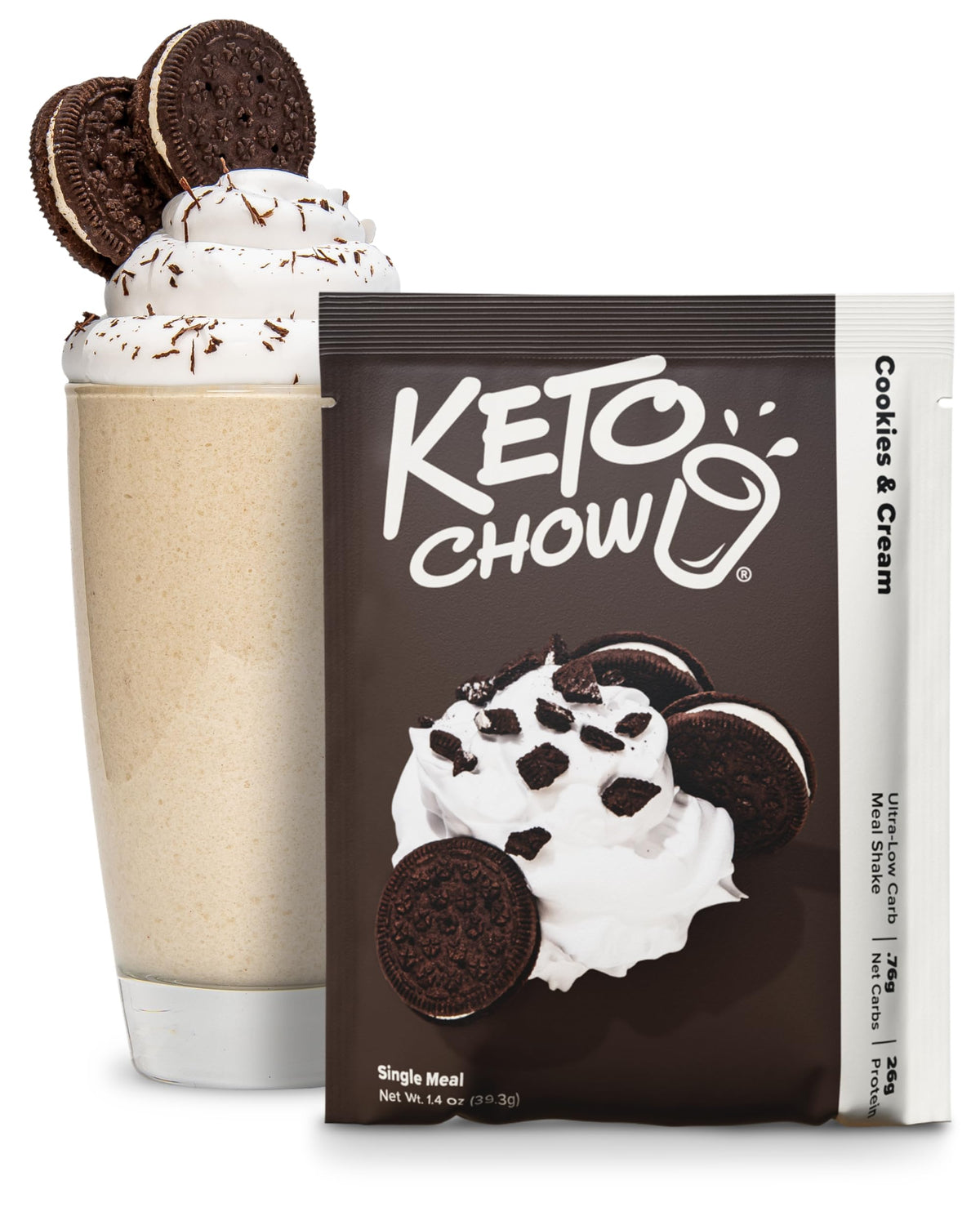 Keto Chow Chocolate Peanut Butter Meal Replacement Shake Powder, 1 Meal