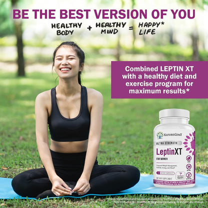 NatureGenX LeptinXT for Women – Weight Management with Green Coffee Bean, Garcinia & Green Tea Extract – Gluten-Free, Non-GMO, Vegan – 60 Capsules (1-Month Supply)