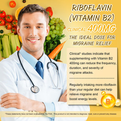 Totaria Vitamin B2 Gummies, Sugar Free Riboflavin 400mg Supplement for Adults & Kids with Magnesium Glycinate 400mg, COQ10 & Elderberry, Skin & Nervous System Support, Non-GMO, 60 Gummies