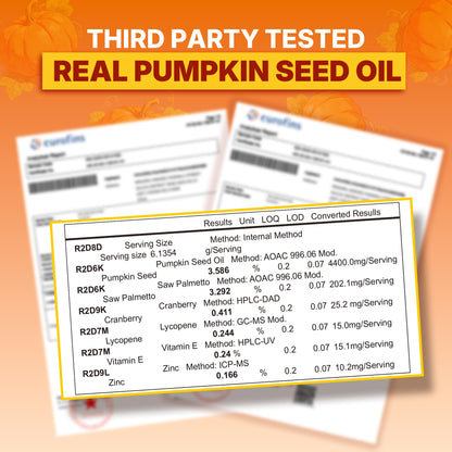 Pumpkin Seed Oil Gummies 4400mg with Saw Palmetto, GLP-1 Friendly, Cranberry, Lycopene, Vitamin E, Zinc, Cold Pressed, Pure Virgin Pumpkin Seed Oil with Essential Fatty Acid for Women & Men, 60 Count
