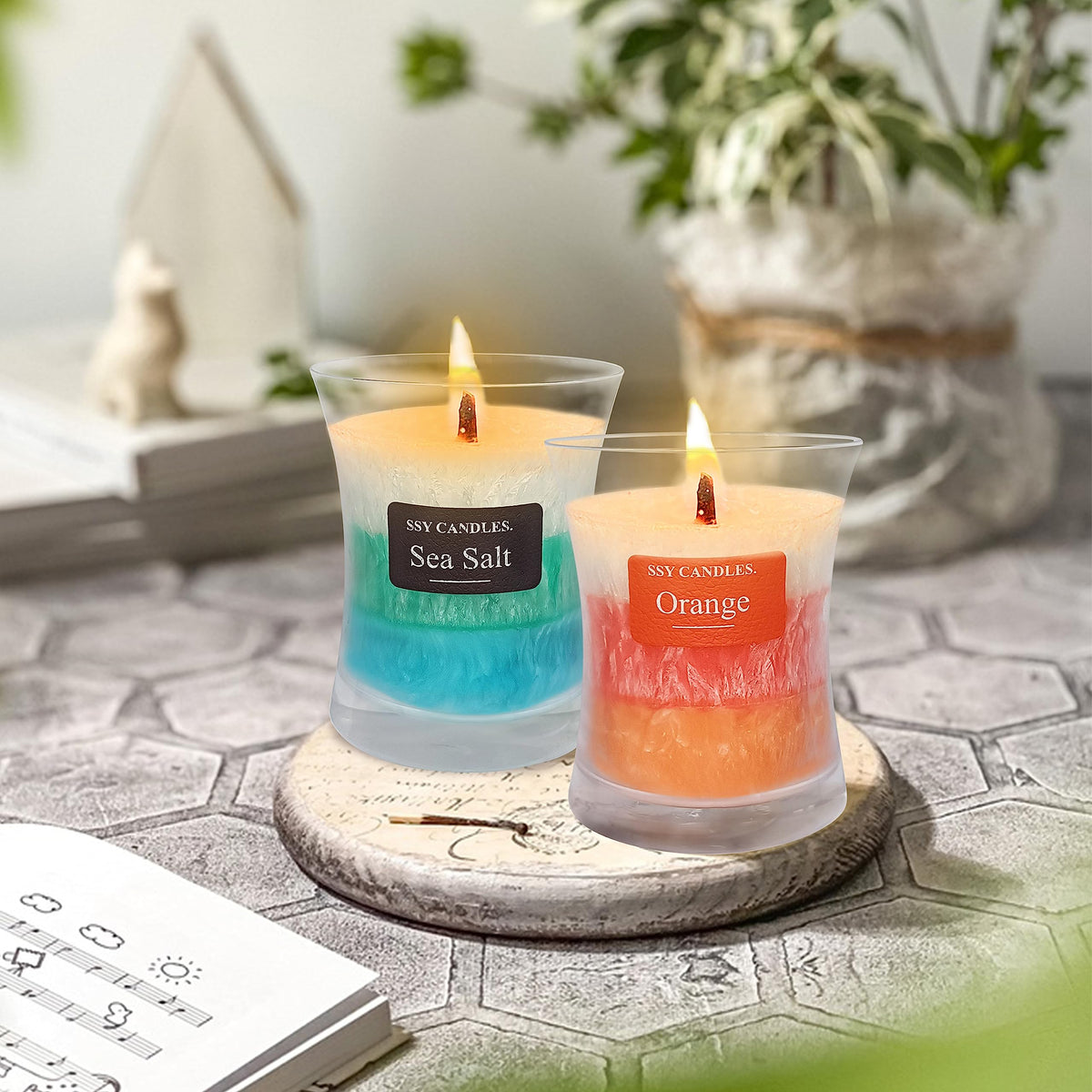 Citrus Jar Aromatherapy Candle Scented Candle Handmade Soy Candles Wood Candles Wick Fragrance
