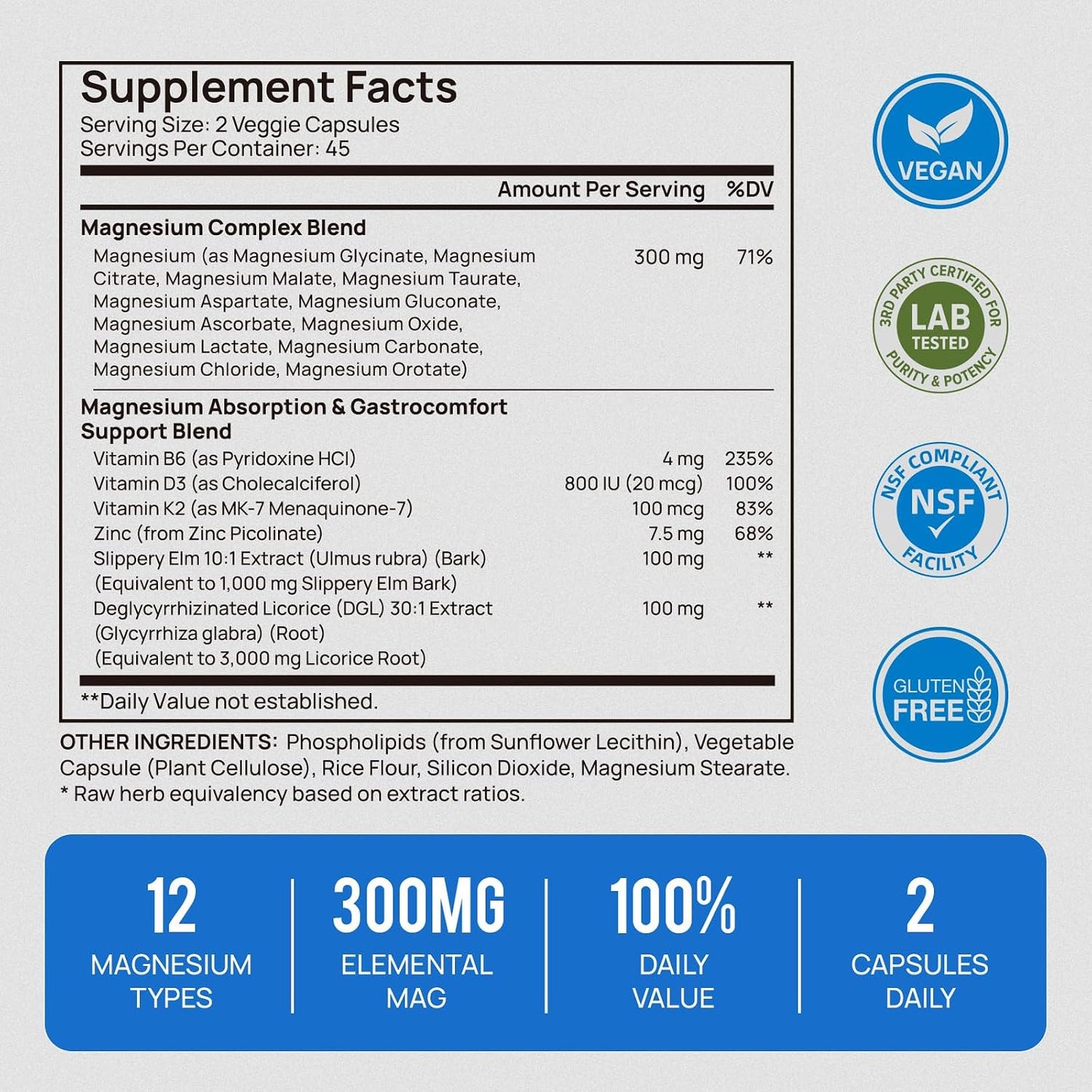 Selerb Liposomal 18 in 1 Magnesium Complex for Women and Men & CalmTrio Magnesium Glycinate Powder Cortisol Drink Mix