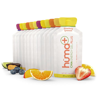 Huma Plus - Chia Energy Gel, Variety, 12 Gels