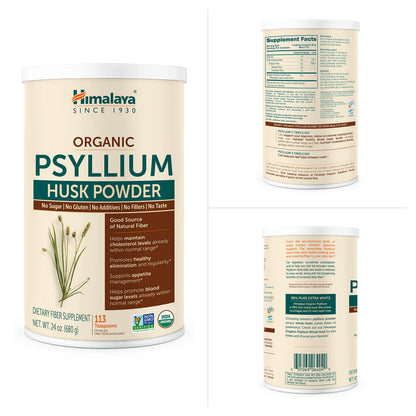 Himalaya Organic Psyllium Whole Husk Fiber Supplement,Unflavored,12 oz