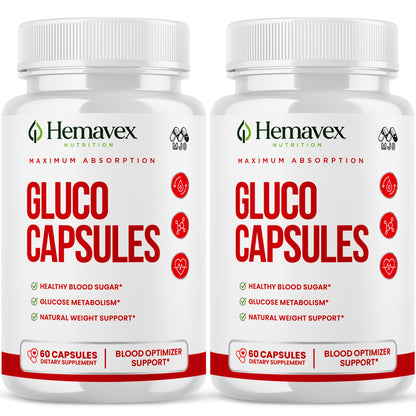 Hemavex Gluco Capsules, Hemavex Nutrition Gluco Capsules Pill (60 Capsules)