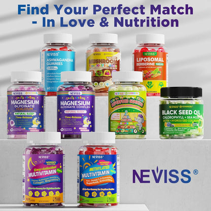 NEVISS 52-in-1 Methylated Multivitamin for Women Gummies with Iron, Omega-3, B6 B9 B12 for Day | Magnesium Glycinate, Calcium, Collagen for Night Renewal/Sleep, Womens 18 30 40 50 60 70+ AM PM Daily