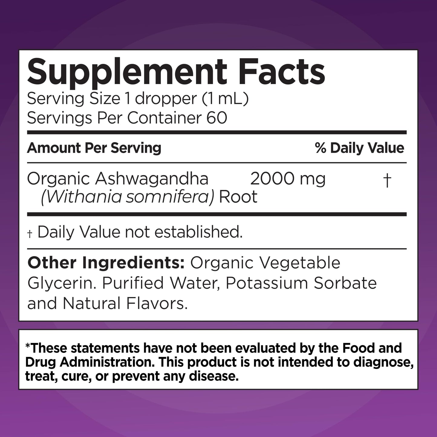 Ashwagandha KSM 66 Drops, 2000mg Natural Berry Flavor - Ashwagandha Supplements for Women, Ksm-66 Ashwaganda Extract for Immune Support, Performance, Heart Health - 60 Servings