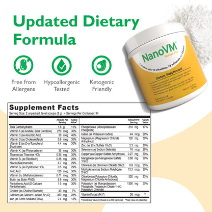 t/f, Dietary Supplement for Tube Feeding, Allergen-Free Kids Multivitamin, Unflavored Vitamin Powder with 14 Vitamins & 13 Minerals, Low-Carb Kids Vitamins, 275g - Solace Nutrition