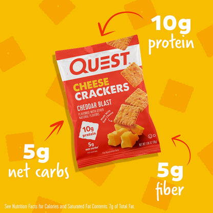 Quest Nutrition Cheese Crackers & Protein Chips Variety Pack, (BBQ, Cheddar & Sour