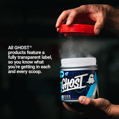 GHOST Size Muscle Builder Dietary Supplement - Cherry Limeade, 30 Servings – Support Muscle Growth & Strength Building for Men & Women - Creatine & Betaine - Free of Sugar & Gluten