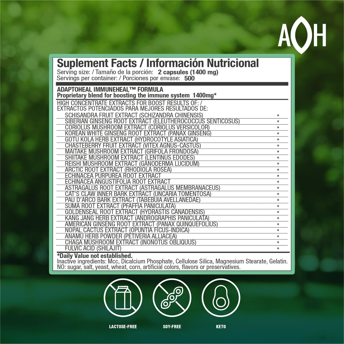 ADAPTOHEAL Immunheal Immune System Support Reishi, Ginseng (180 Caps)