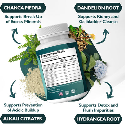 Happee Chanca Piedra Stone Breaker Kidney & Gallbladder Cleanse – Kidney Stone Dissolver & Passage Support - High Potency Phyllanthus Niruri with Magnesium, Potassium & Herbal Blend - 60 Capsules