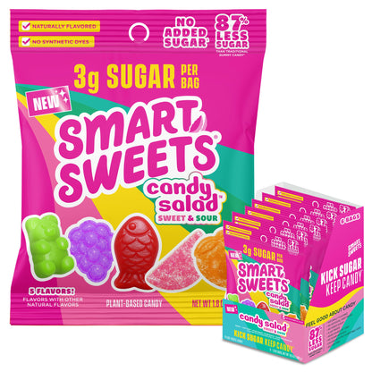 SmartSweets Sweet Fish, Low Sugar Gummy Candy (3g), Low Calorie (130), Gluten-Free -1.8oz (Pack of 6) Packaging may vary | Gluten Free, Plant Based, Healthy Snacks For Adults & Kids, Fiber Candy, Fun Chewy Berry Flavored Gummies, Healthy Candy