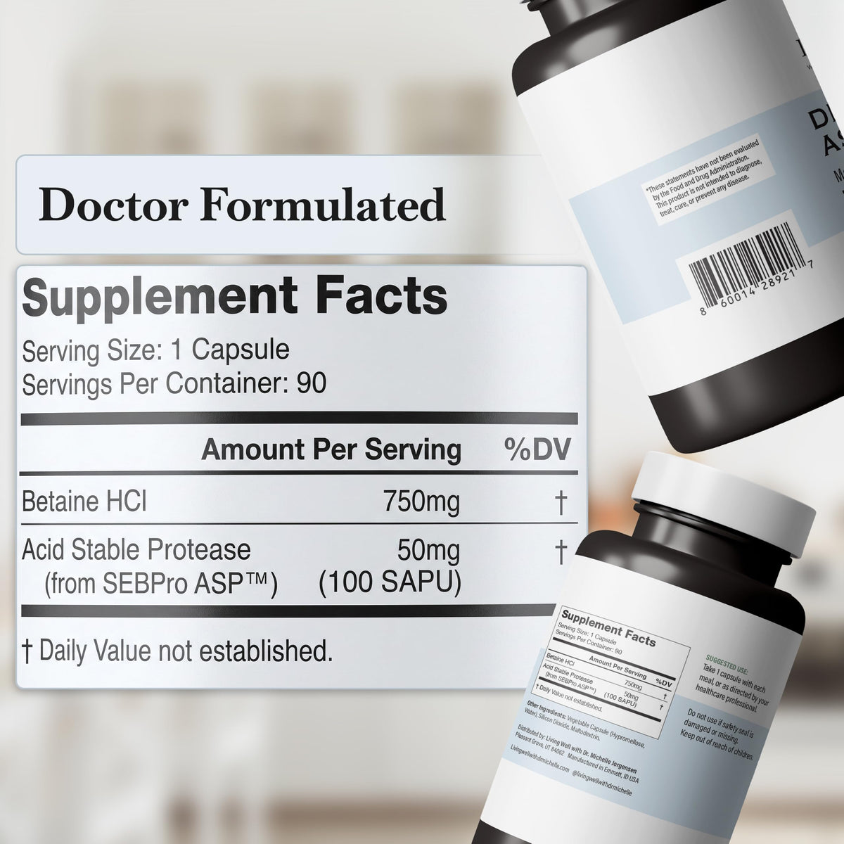 Living Well Dr. Michelle Tribiotic Repair Probiotic Prebiotic Supplement