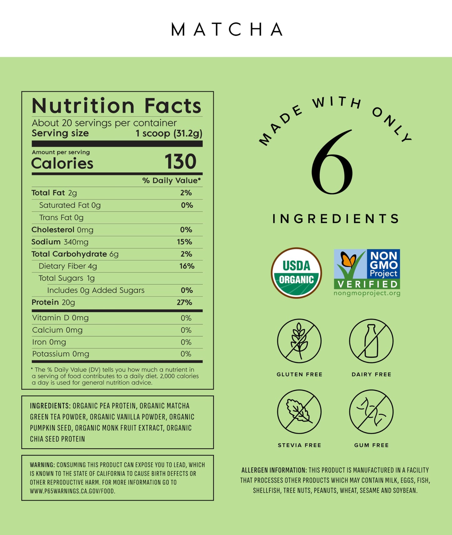 Truvani Organic Plant Based Protein Powder | Vanilla | 18 Servings | Vegan | 20g Pea Protein | Keto | Gluten & Dairy Free | Low Carb | No Added Sugar