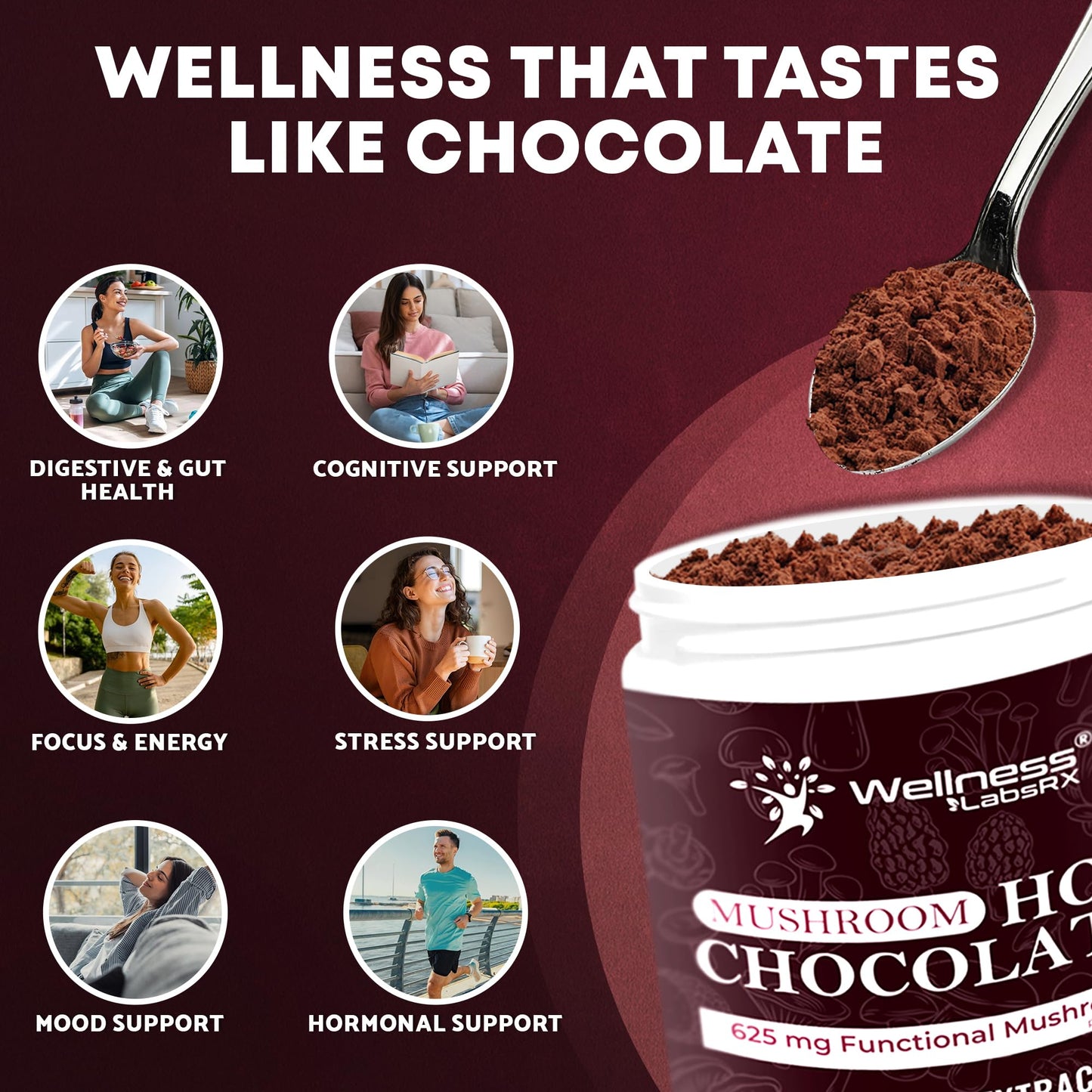 Mushroom Coffee, 90 Servings Organic Mushrooms Instant Coffea, Great Tasting Colombian Keto Coffee, 7 Superfood Mishrooms Lions Mane, Chaga, Reishi, Cordyceps, Maitake, Shiitake, and Turkey Tail