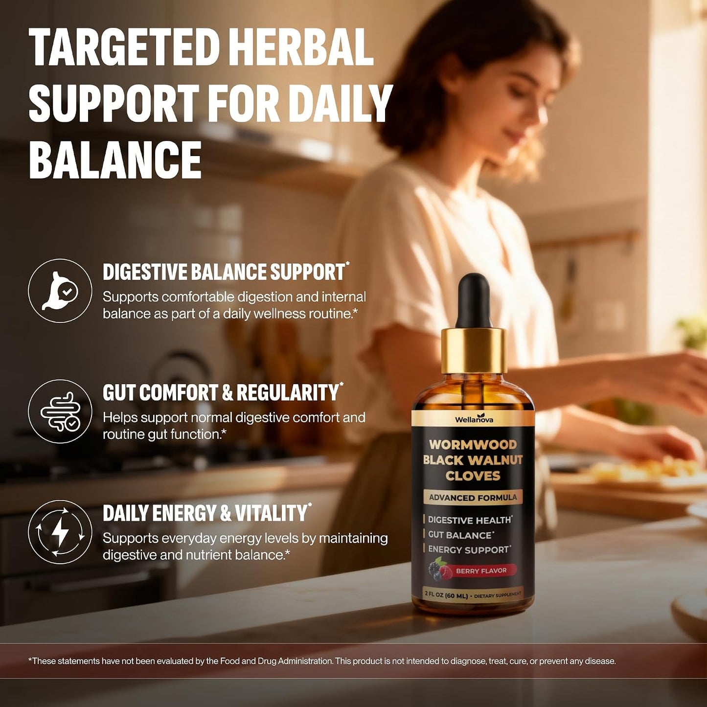 Wormwood Black Walnut Clove Cleanse for Humans - Advanced Detox for Adults | Gut Health Supplement With Wormwood Herb, Black Walnut Hull, Clove, Garlic, Pumpkin Seed, PAU D'Arco, Soursop