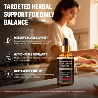 Wormwood Black Walnut Clove Cleanse for Humans - Advanced Detox for Adults | Gut Health Supplement With Wormwood Herb, Black Walnut Hull, Clove, Garlic, Pumpkin Seed, PAU D'Arco, Soursop