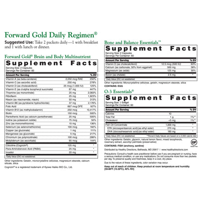 Dr. Whitaker's Forward Gold Daily Regimen Multi-Nutrient Vitamin Supplement for Adults 65+, 60 Packets (30-Day Supply)